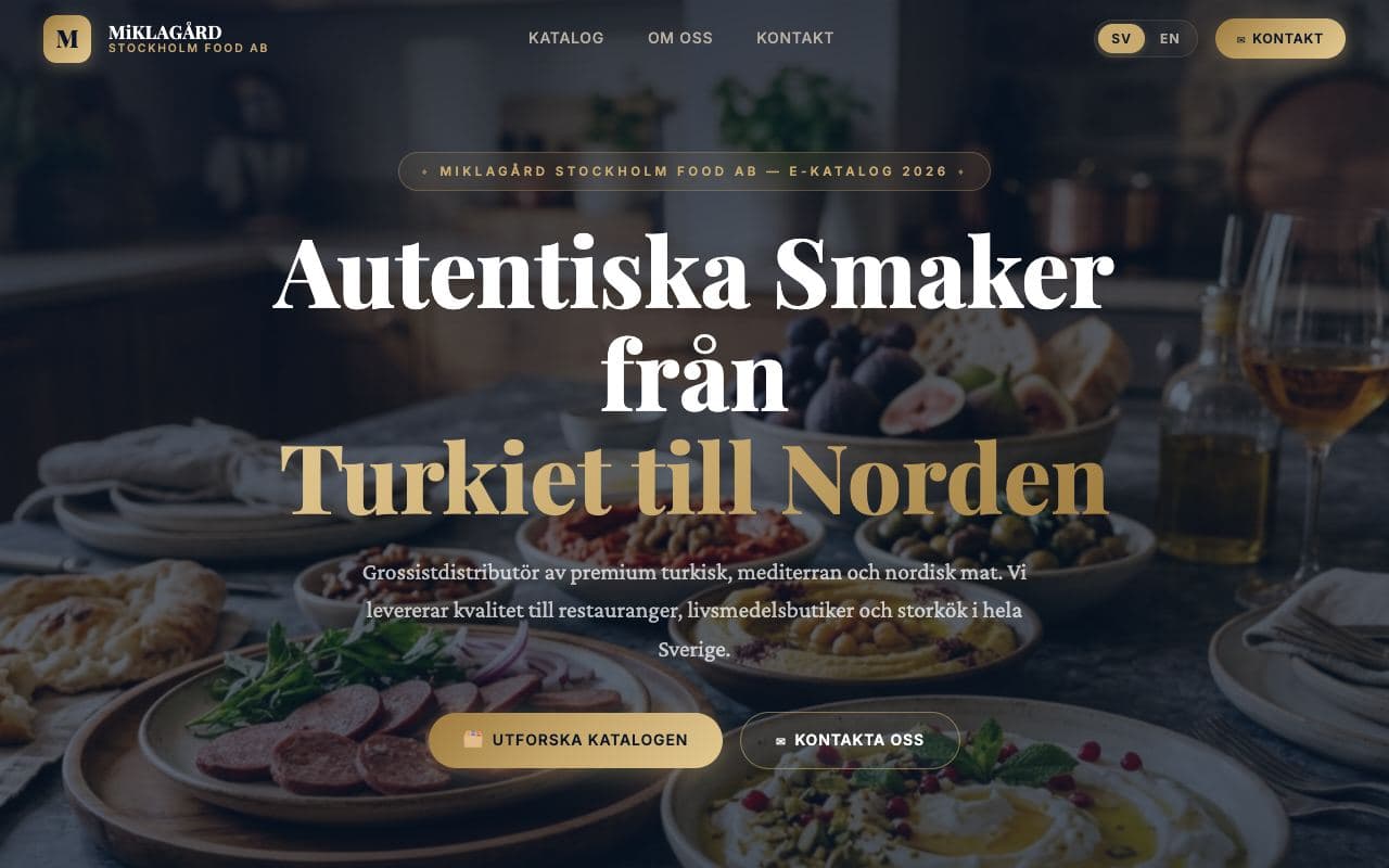 Miklagård Food home page